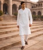 Noor Crest Lucknowi Chikankari Men’s Kurta Pajama