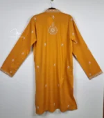 Mustard Yellow Lucknowi Chikankari Menswear Kurta - Image 2