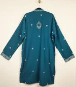 Teal Green Lucknowi Chikankari Menswear Kurta - Image 4