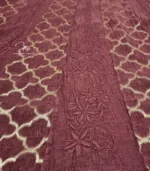 Brocade Mul Chanderi Brown Anarkali with Lucknowi Chikankari - Image 2