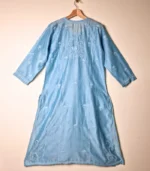Sky Blue A-Line Lucknowi Kurta - Image 2