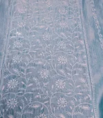 Sky Blue A-Line Lucknowi Kurta - Image 3