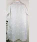 White Lucknowi Chikankari Menswear Kurta Pajama set - Image 4