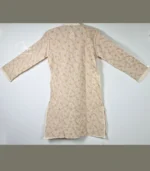 Light Yellow Lucknowi Chikankari Menswear Kurta Pajama set - Image 3