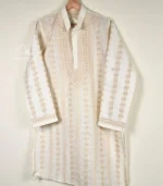 Ivory Lucknowi Chikankari Menswear Kurta Pajama set - Image 4