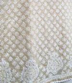 Beige Sleeveless Cotton Top with Lucknowi Chikankari - Image 3