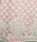 Pink Sleeveless Cotton Top with Lucknowi Chikankari - Image 3