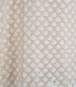 Peach Sleeveless Cotton Top with Lucknowi Chikankari - Image 3