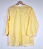Yellow Cotton Top with Lucknowi Chikankari - Image 3