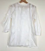 White Cotton Top with Lucknowi Chikankari - Image 4