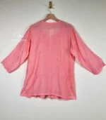 Pink Muslin Short Kurti with Lucknowi Chikankari - Image 4