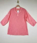 Pink Muslin Short Kurti with Lucknowi Chikankari - Image 2