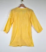 Zara Yellow Muslin Short Kurti with Lucknowi Chikankari - Image 4