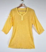 Zara Yellow Muslin Short Kurti with Lucknowi Chikankari - Image 2