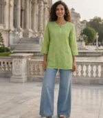 Sabz Green Muslin Short Kurti