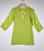 Shokh Green Short Top with Lucknowi Chikankari - Image 4