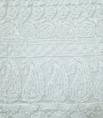 White Georgette Rose Pallu Saree - Image 3