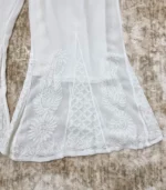 Hand embroidered Lucknowi Chikankari georgette sharara for women featuring intricate embroidery and a flowing flared silhouette