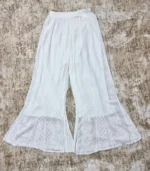 Hand embroidered Lucknowi Chikankari georgette sharara for women featuring intricate embroidery and a flowing flared silhouette