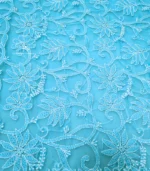 Sky Blue Saree Georgette - Image 2
