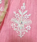 Pink Mul Chanderi Kurta Dupatta with lining - Image 3