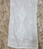 Hand embroidered Lucknowi Chikankari georgette palazzo for women featuring delicate floral embroidery and elegant hem detailing