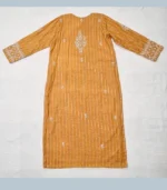 Orange Linen Chanderi Kurta dupatta - Image 2