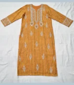Orange Linen Chanderi Kurta dupatta - Image 5