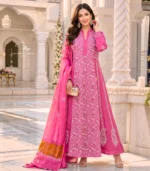 Strawberry Pink Tissue Anarkali Dupatta