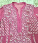 Strawberry Pink Tissue Anarkali Dupatta - Image 9