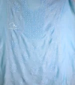 Sky Blue Mul Chanderi Chikankari Set - Image 2