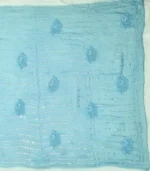 Powder Blue Sequins Saree with Lucknowi Chikankari - Image 5