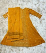 Orange Lucknowi Chikankari Anarkali - Image 2