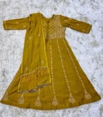 Mehendi Green Silk Anarkali - Image 6