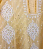Zard Mul Chanderi Chikankari Set - Image 5