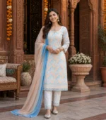 Safed Dual Tone Shadow Work Suit