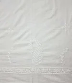 White Paisley Cotton Chikankari Dupatta - Image 2
