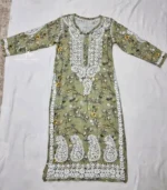 Sage Green Chikankari Kurta - Image 4