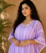 White on Lilac Kaftan - Image 4