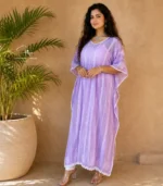 White on Lilac Kaftan