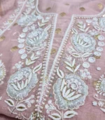 Dusty Pink Banarasi Chikankari Suit - Image 3