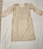 Organza Layered Chikankari Gown Set - Image 7