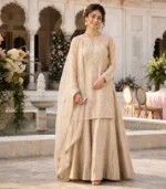 Organza Layered Chikankari Gown Set