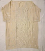 Unstitched Beige Lucknowi Chikankari Kurta Dupatta Set - Image 2