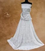 Unstitched Ivory Chanderi Lehenga Set - Image 10