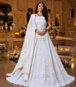 Unstitched Ivory Chanderi Lehenga Set