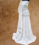 Unstitched Ivory Chanderi Lehenga Set - Image 4