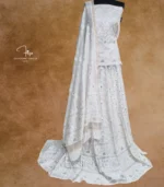 Unstitched Ivory Chanderi Lehenga Set - Image 5