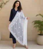 Safed Daisy Georgette Dupatta