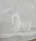 White Cotton Chikankari Dupatta - Image 2